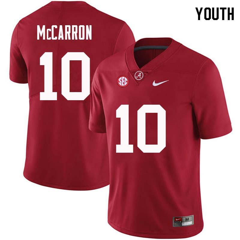 Alabama Crimson Tide Youth AJ McCarron #10 Crimson NCAA Nike Authentic Stitched College Football Jersey TY16A37FN